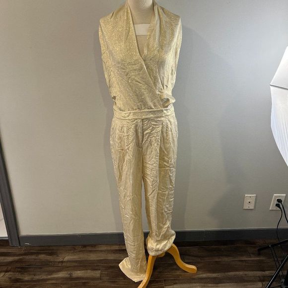 NWOT REISS Jody Metallic Jumpsuit (6) - Picture 6 of 14